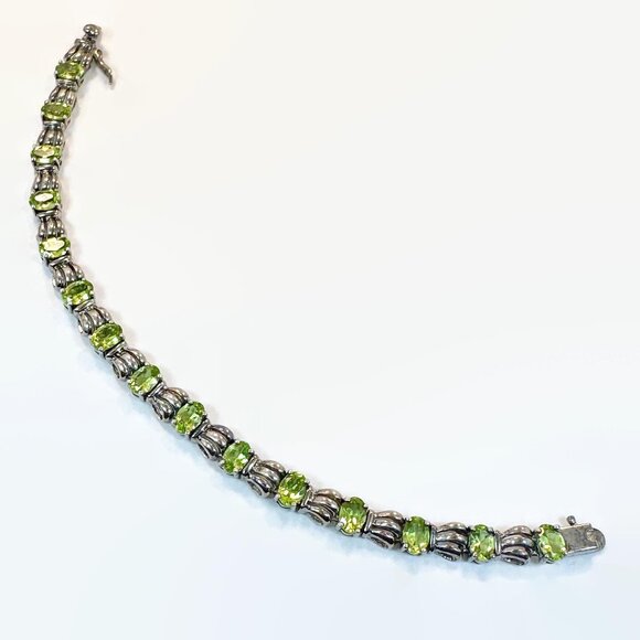 Peridot Bracelet, Sterling Silver, Designer, STS, Chuck Clemency, Vintage,Green - Picture 6 of 6